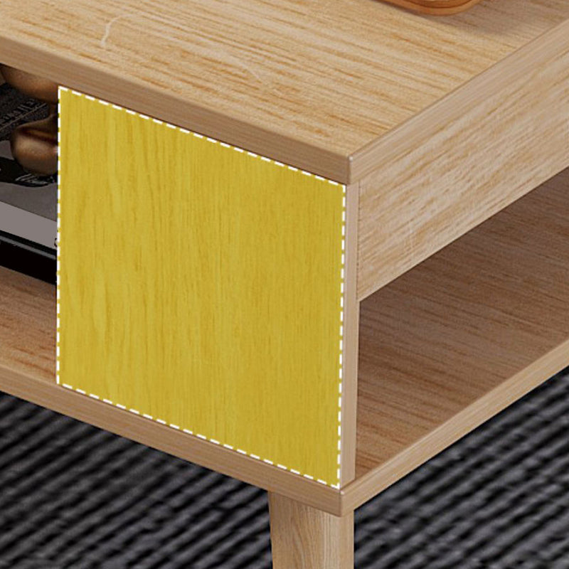 Wood Coffee Table Modern Single Coffee Table with with Storage Drawers Clearhalo 'Coffee & Accent Tables' 'Coffee Tables' 'coffee_tables' 'furn' 'furn_coffee_tables' 'Furniture' 'Living Room Furniture' 7141590