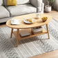 Wood Coffee Table Modern Single Coffee Table with with Storage Drawers 31.5"L x 16"W x 16.5"H Wood Round Oval Clearhalo 'Coffee & Accent Tables' 'Coffee Tables' 'coffee_tables' 'furn' 'furn_coffee_tables' 'Furniture' 'Living Room Furniture' 7141611
