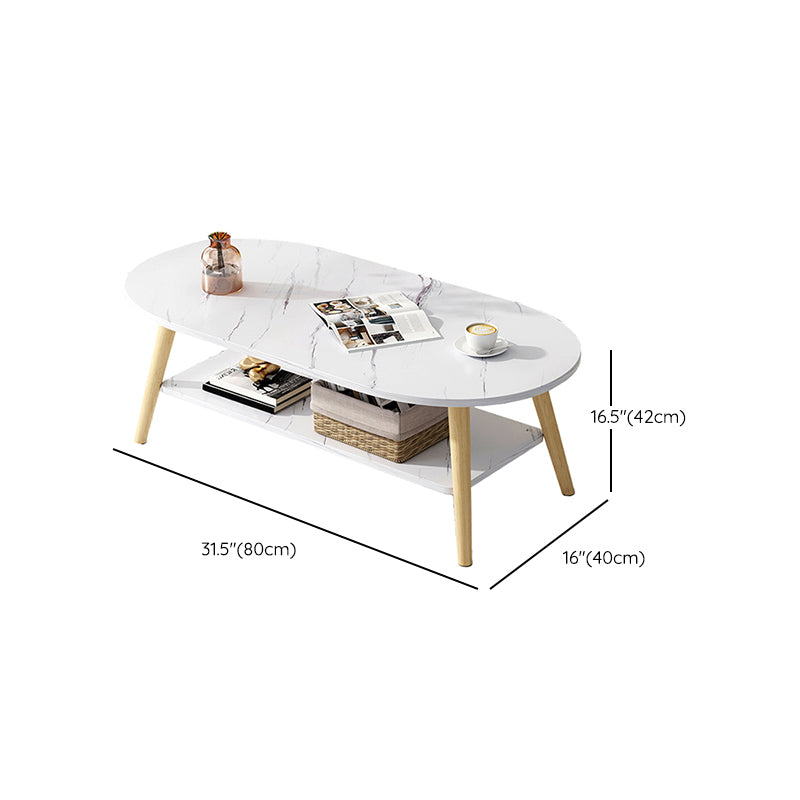 Wood Coffee Table Modern Single Coffee Table with with Storage Drawers Clearhalo 'Coffee & Accent Tables' 'Coffee Tables' 'coffee_tables' 'furn' 'furn_coffee_tables' 'Furniture' 'Living Room Furniture' 7141614