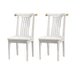 Wood Side Dining Chairs Modern Style Slat Back Armless Chair