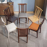 Wood Side Dining Chairs Modern Style Slat Back Armless Chair