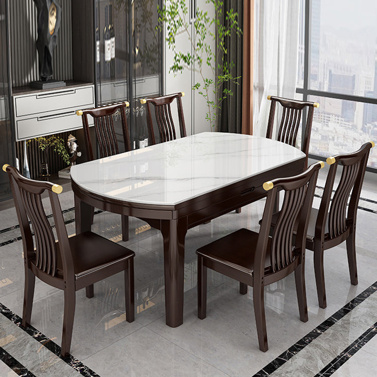 Wood Side Dining Chairs Modern Style Slat Back Armless Chair