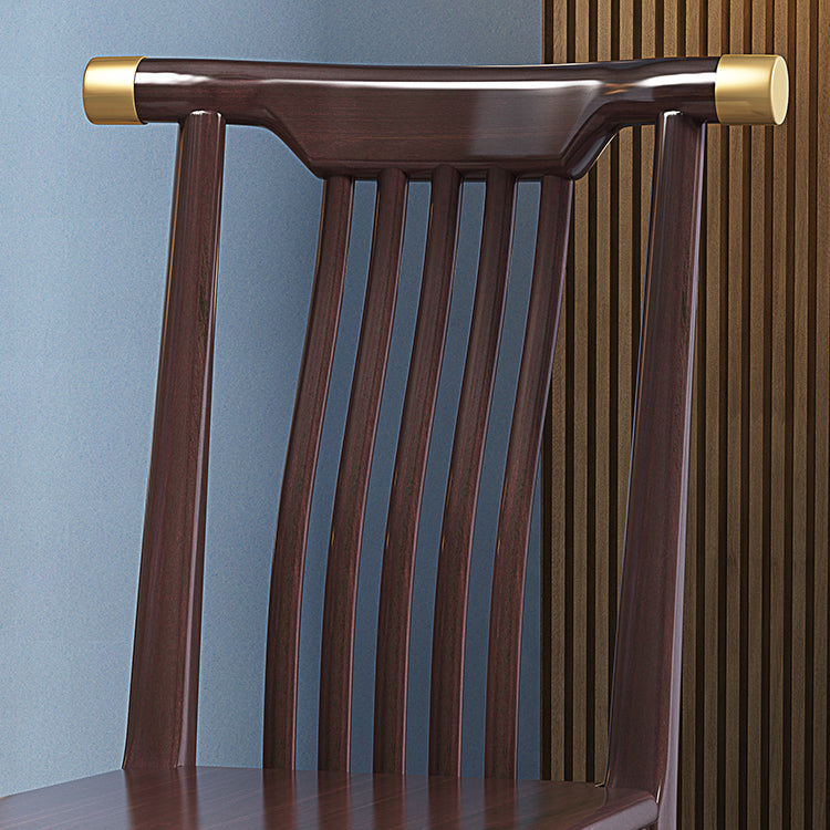 Wood Side Dining Chairs Modern Style Slat Back Armless Chair