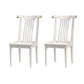Wood Side Dining Chairs Modern Style Slat Back Armless Chair