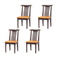 Wood Side Dining Chairs Modern Style Slat Back Armless Chair