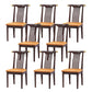 Wood Side Dining Chairs Modern Style Slat Back Armless Chair
