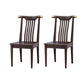 Wood Side Dining Chairs Modern Style Slat Back Armless Chair