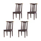 Wood Side Dining Chairs Modern Style Slat Back Armless Chair