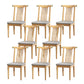 Wood Side Dining Chairs Modern Style Slat Back Armless Chair