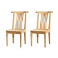Wood Side Dining Chairs Modern Style Slat Back Armless Chair