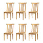 Wood Side Dining Chairs Modern Style Slat Back Armless Chair