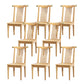 Wood Side Dining Chairs Modern Style Slat Back Armless Chair