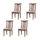 Wood Side Dining Chairs Modern Style Slat Back Armless Chair