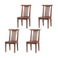 Wood Side Dining Chairs Modern Style Slat Back Armless Chair