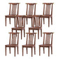 Wood Side Dining Chairs Modern Style Slat Back Armless Chair