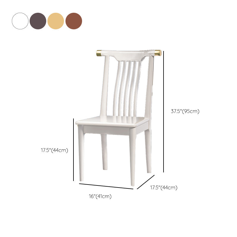 Wood Side Dining Chairs Modern Style Slat Back Armless Chair