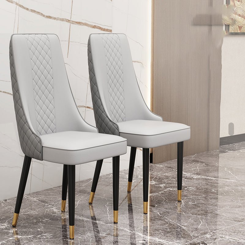 Silla lateral de comedor de tela silla sin brazo moderna para uso de la cocina