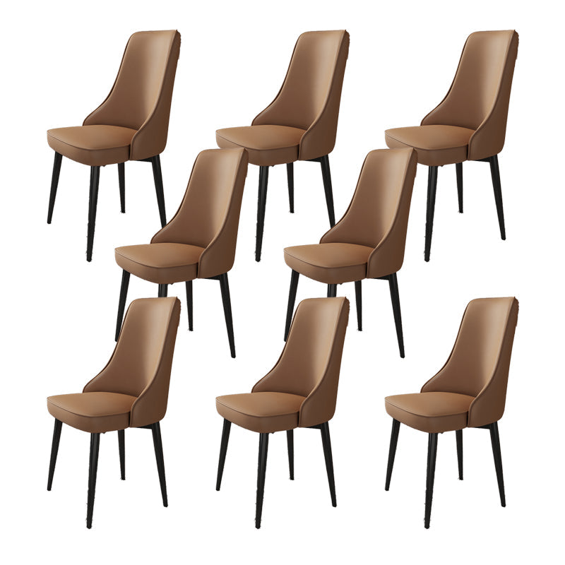 Fabric Dining Chair Modern Parsons Armless Chair for Dining Room