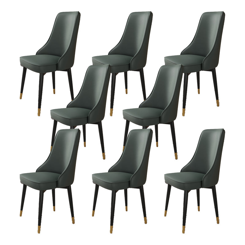 Fabric Dining Chair Modern Parsons Armless Chair for Dining Room