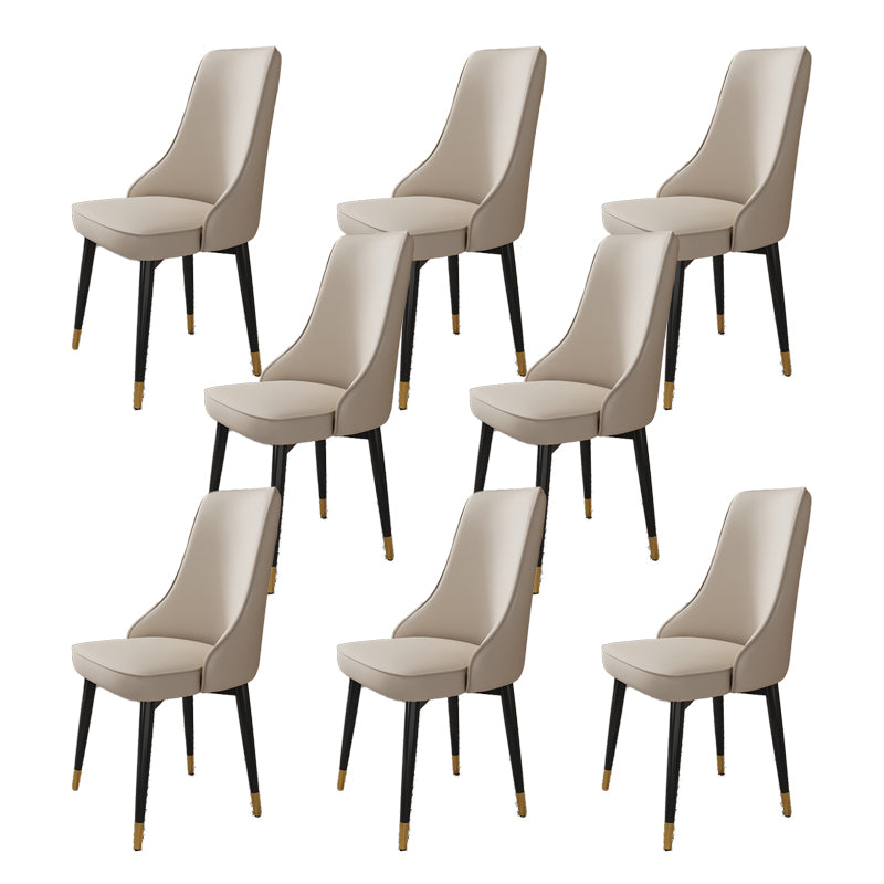 Fabric Dining Chair Modern Parsons Armless Chair for Dining Room