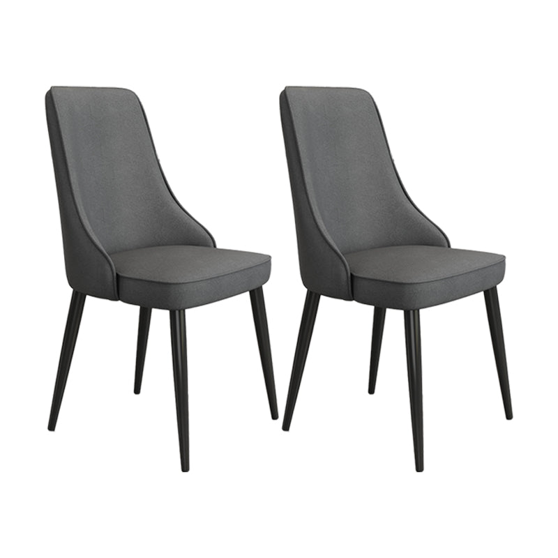 Fabric Dining Side Chair Modern Parsons Armless Chair for Dining Room Dark Gray 2 Piece Set Black Clearhalo 'Dining Chairs' 'Dining Tables & Seating' 'dining_chair' 'furn' 'furn_dining_chair' 'Furniture' 'Kitchen & Dining Furniture' 7143794