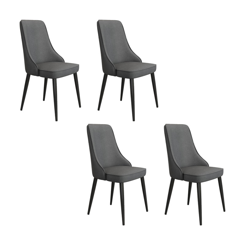 Fabric Dining Side Chair Modern Parsons Armless Chair for Dining Room Dark Gray 4 Piece Set Black Clearhalo 'Dining Chairs' 'Dining Tables & Seating' 'dining_chair' 'furn' 'furn_dining_chair' 'Furniture' 'Kitchen & Dining Furniture' 7143795