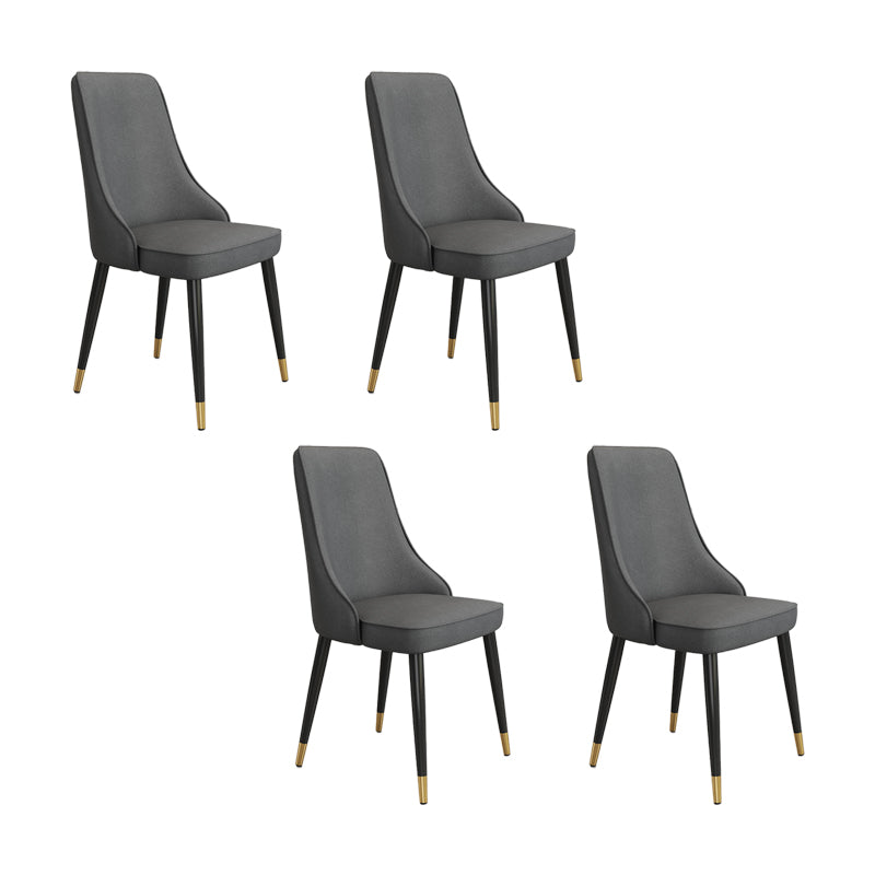 Fabric Dining Side Chair Modern Parsons Armless Chair for Dining Room Dark Gray 4 Piece Set Black Gold Clearhalo 'Dining Chairs' 'Dining Tables & Seating' 'dining_chair' 'furn' 'furn_dining_chair' 'Furniture' 'Kitchen & Dining Furniture' 7143804