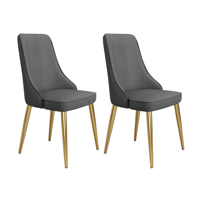 Fabric Dining Side Chair Modern Parsons Armless Chair for Dining Room Dark Gray 2 Piece Set Gold Clearhalo 'Dining Chairs' 'Dining Tables & Seating' 'dining_chair' 'furn' 'furn_dining_chair' 'Furniture' 'Kitchen & Dining Furniture' 7143809