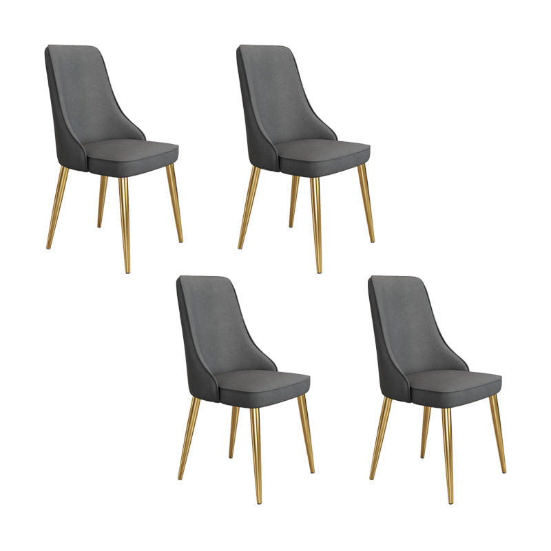 Fabric Dining Side Chair Modern Parsons Armless Chair for Dining Room Dark Gray 4 Piece Set Gold Clearhalo 'Dining Chairs' 'Dining Tables & Seating' 'dining_chair' 'furn' 'furn_dining_chair' 'Furniture' 'Kitchen & Dining Furniture' 7143812