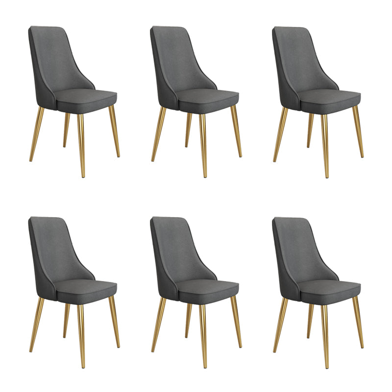 Fabric Dining Side Chair Modern Parsons Armless Chair for Dining Room Dark Gray 6 Piece Set Gold Clearhalo 'Dining Chairs' 'Dining Tables & Seating' 'dining_chair' 'furn' 'furn_dining_chair' 'Furniture' 'Kitchen & Dining Furniture' 7143813