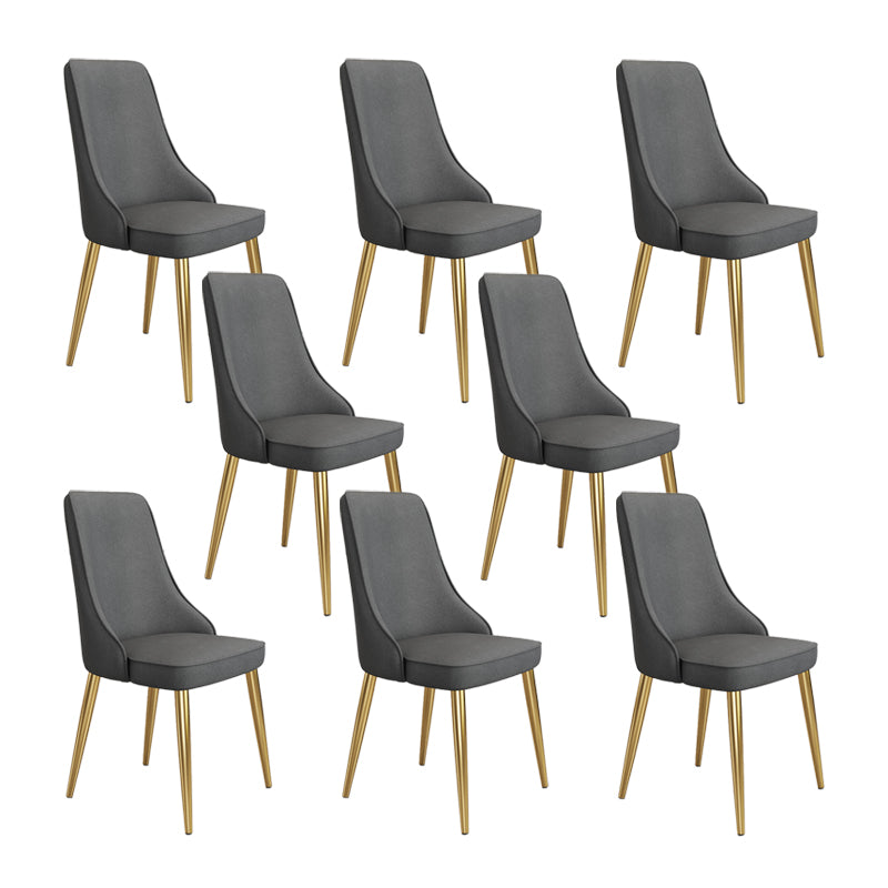 Fabric Dining Side Chair Modern Parsons Armless Chair for Dining Room Dark Gray 8 Piece Set Gold Clearhalo 'Dining Chairs' 'Dining Tables & Seating' 'dining_chair' 'furn' 'furn_dining_chair' 'Furniture' 'Kitchen & Dining Furniture' 7143814