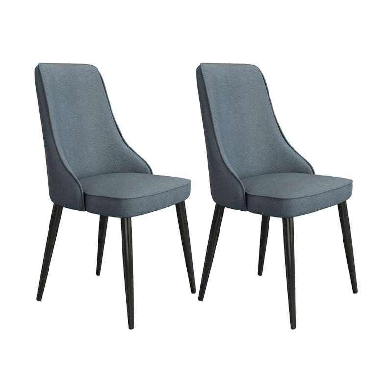 Fabric Dining Side Chair Modern Parsons Armless Chair for Dining Room Blue 2 Piece Set Black Clearhalo 'Dining Chairs' 'Dining Tables & Seating' 'dining_chair' 'furn' 'furn_dining_chair' 'Furniture' 'Kitchen & Dining Furniture' 7143815