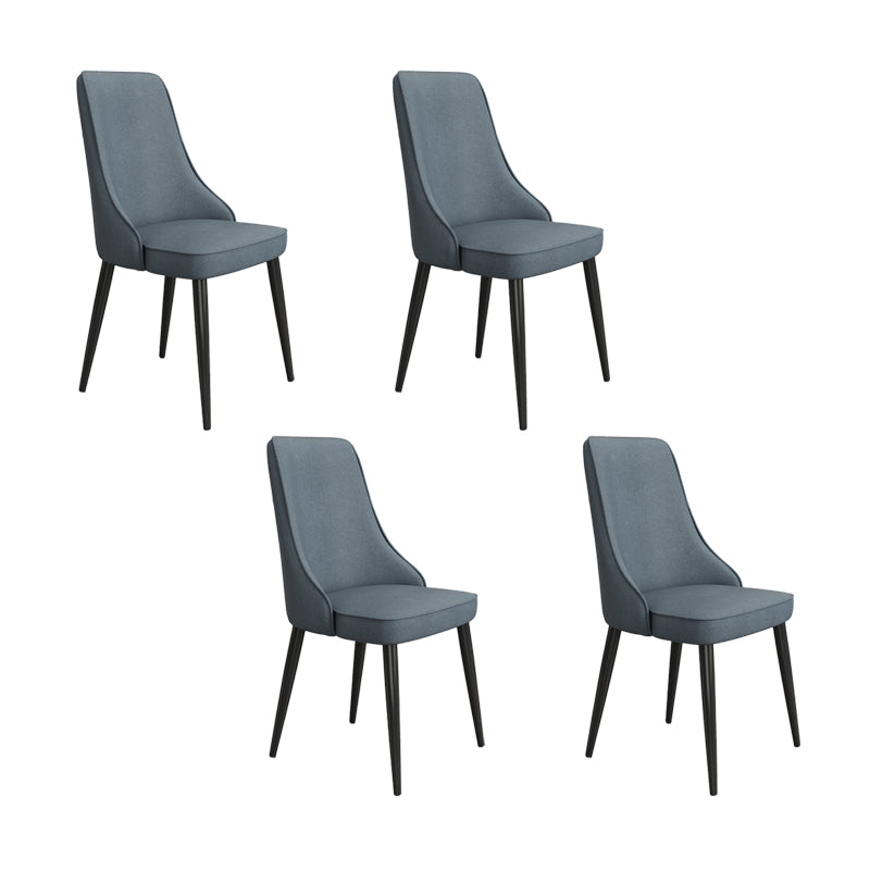 Fabric Dining Side Chair Modern Parsons Armless Chair for Dining Room Blue 4 Piece Set Black Clearhalo 'Dining Chairs' 'Dining Tables & Seating' 'dining_chair' 'furn' 'furn_dining_chair' 'Furniture' 'Kitchen & Dining Furniture' 7143816