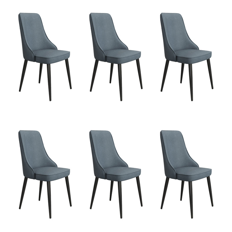 Fabric Dining Side Chair Modern Parsons Armless Chair for Dining Room Blue 6 Piece Set Black Clearhalo 'Dining Chairs' 'Dining Tables & Seating' 'dining_chair' 'furn' 'furn_dining_chair' 'Furniture' 'Kitchen & Dining Furniture' 7143817