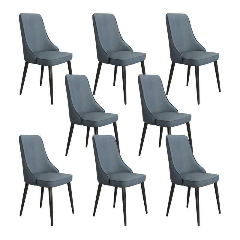 Fabric Dining Side Chair Modern Parsons Armless Chair for Dining Room Blue 8 Piece Set Black Clearhalo 'Dining Chairs' 'Dining Tables & Seating' 'dining_chair' 'furn' 'furn_dining_chair' 'Furniture' 'Kitchen & Dining Furniture' 7143818