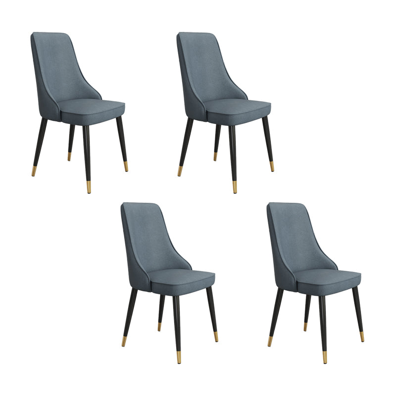 Fabric Dining Side Chair Modern Parsons Armless Chair for Dining Room Blue 4 Piece Set Black Gold Clearhalo 'Dining Chairs' 'Dining Tables & Seating' 'dining_chair' 'furn' 'furn_dining_chair' 'Furniture' 'Kitchen & Dining Furniture' 7143820