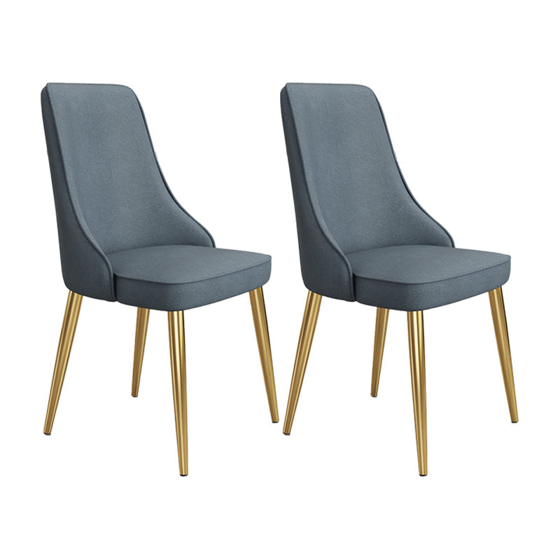 Fabric Dining Side Chair Modern Parsons Armless Chair for Dining Room Blue 2 Piece Set Gold Clearhalo 'Dining Chairs' 'Dining Tables & Seating' 'dining_chair' 'furn' 'furn_dining_chair' 'Furniture' 'Kitchen & Dining Furniture' 7143823