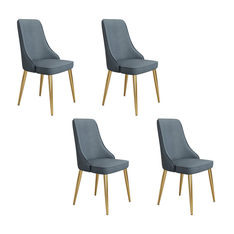 Fabric Dining Side Chair Modern Parsons Armless Chair for Dining Room Blue 4 Piece Set Gold Clearhalo 'Dining Chairs' 'Dining Tables & Seating' 'dining_chair' 'furn' 'furn_dining_chair' 'Furniture' 'Kitchen & Dining Furniture' 7143824