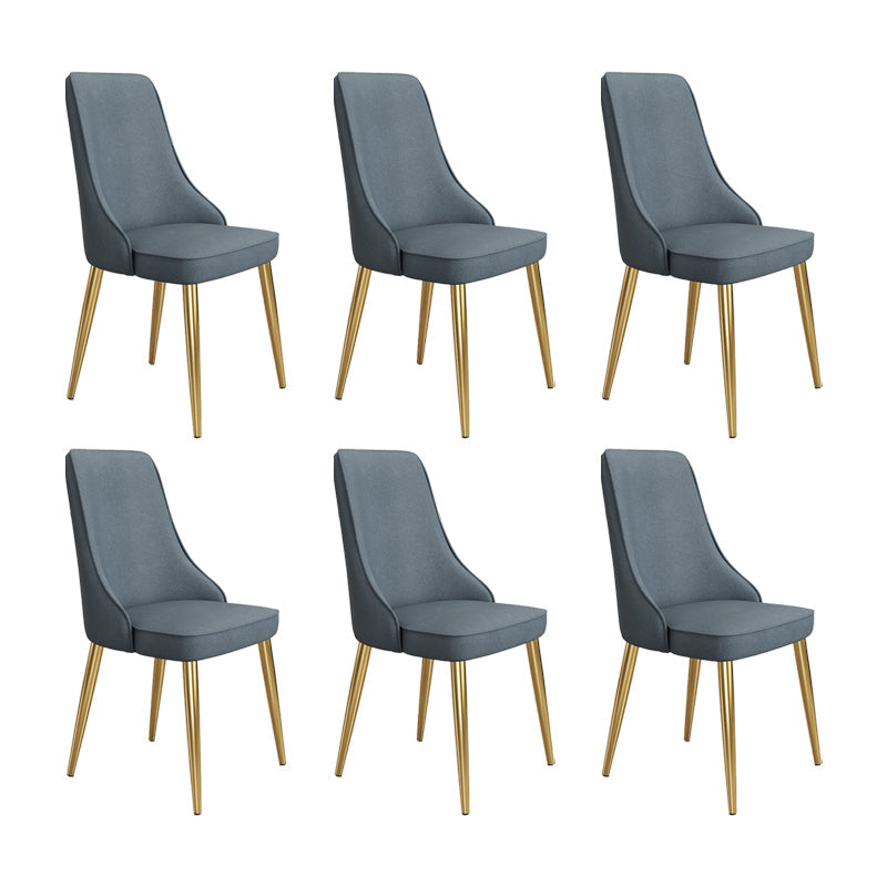 Fabric Dining Side Chair Modern Parsons Armless Chair for Dining Room Blue 6 Piece Set Gold Clearhalo 'Dining Chairs' 'Dining Tables & Seating' 'dining_chair' 'furn' 'furn_dining_chair' 'Furniture' 'Kitchen & Dining Furniture' 7143825