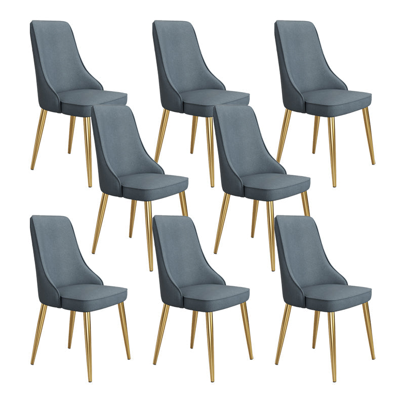 Fabric Dining Side Chair Modern Parsons Armless Chair for Dining Room Blue 8 Piece Set Gold Clearhalo 'Dining Chairs' 'Dining Tables & Seating' 'dining_chair' 'furn' 'furn_dining_chair' 'Furniture' 'Kitchen & Dining Furniture' 7143826