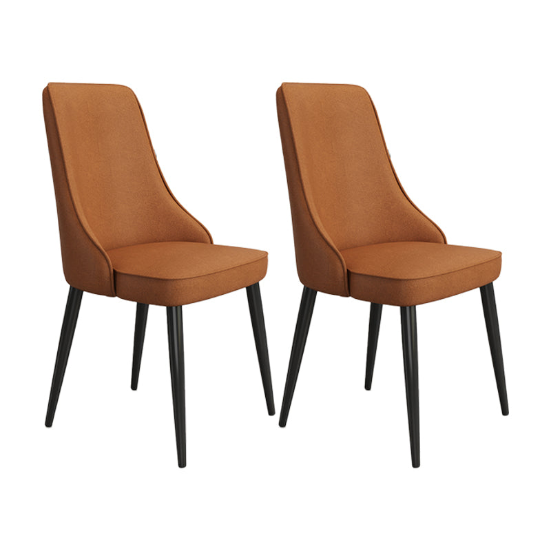 Fabric Dining Side Chair Modern Parsons Armless Chair for Dining Room Coffee 2 Piece Set Black Clearhalo 'Dining Chairs' 'Dining Tables & Seating' 'dining_chair' 'furn' 'furn_dining_chair' 'Furniture' 'Kitchen & Dining Furniture' 7143827