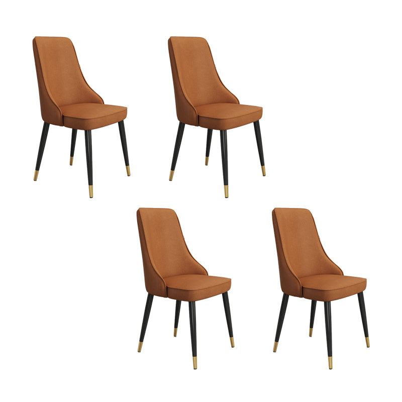 Fabric Dining Side Chair Modern Parsons Armless Chair for Dining Room Coffee 4 Piece Set Black Gold Clearhalo 'Dining Chairs' 'Dining Tables & Seating' 'dining_chair' 'furn' 'furn_dining_chair' 'Furniture' 'Kitchen & Dining Furniture' 7143832
