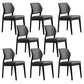 Upholstered Kitchen Side Chair Modern Style Open Back Armless Chair Dark Gray 8 Piece Set Black Clearhalo 'Dining Chairs' 'Dining Tables & Seating' 'dining_chair' 'furn' 'furn_dining_chair' 'Furniture' 'Kitchen & Dining Furniture' 7143849