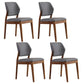 Upholstered Kitchen Side Chair Modern Style Open Back Armless Chair Dark Gray 4 Piece Set Walnut Clearhalo 'Dining Chairs' 'Dining Tables & Seating' 'dining_chair' 'furn' 'furn_dining_chair' 'Furniture' 'Kitchen & Dining Furniture' 7143853