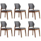 Upholstered Kitchen Side Chair Modern Style Open Back Armless Chair Dark Gray 6 Piece Set Walnut Clearhalo 'Dining Chairs' 'Dining Tables & Seating' 'dining_chair' 'furn' 'furn_dining_chair' 'Furniture' 'Kitchen & Dining Furniture' 7143855