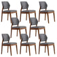 Upholstered Kitchen Side Chair Modern Style Open Back Armless Chair Dark Gray 8 Piece Set Walnut Clearhalo 'Dining Chairs' 'Dining Tables & Seating' 'dining_chair' 'furn' 'furn_dining_chair' 'Furniture' 'Kitchen & Dining Furniture' 7143857