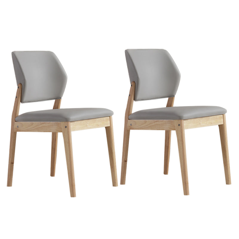 Upholstered Kitchen Side Chair Modern Style Open Back Armless Chair Light Gray 2 Piece Set Natural Wood Clearhalo 'Dining Chairs' 'Dining Tables & Seating' 'dining_chair' 'furn' 'furn_dining_chair' 'Furniture' 'Kitchen & Dining Furniture' 7143866