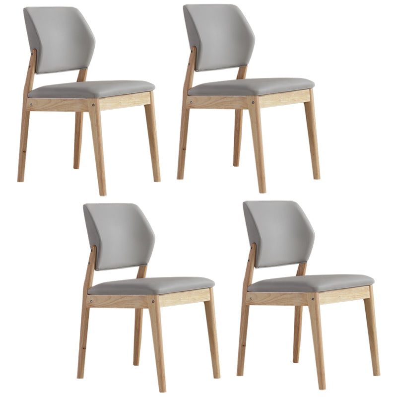 Upholstered Kitchen Side Chair Modern Style Open Back Armless Chair Light Gray 4 Piece Set Natural Wood Clearhalo 'Dining Chairs' 'Dining Tables & Seating' 'dining_chair' 'furn' 'furn_dining_chair' 'Furniture' 'Kitchen & Dining Furniture' 7143868