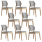 Upholstered Kitchen Side Chair Modern Style Open Back Armless Chair Light Gray 8 Piece Set Natural Wood Clearhalo 'Dining Chairs' 'Dining Tables & Seating' 'dining_chair' 'furn' 'furn_dining_chair' 'Furniture' 'Kitchen & Dining Furniture' 7143872