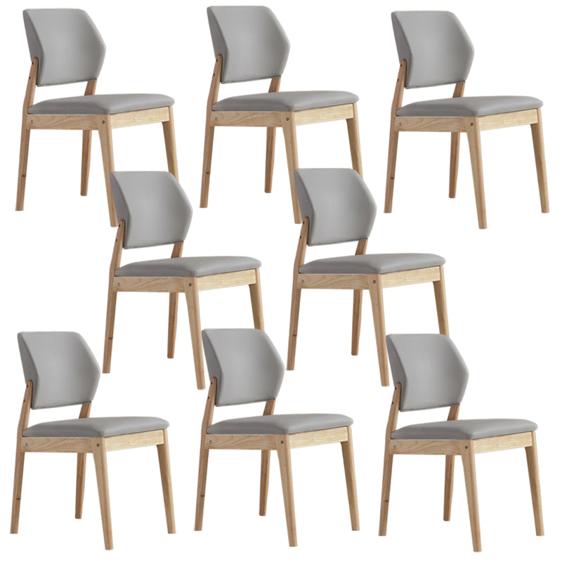 Upholstered Kitchen Side Chair Modern Style Open Back Armless Chair Light Gray 8 Piece Set Natural Wood Clearhalo 'Dining Chairs' 'Dining Tables & Seating' 'dining_chair' 'furn' 'furn_dining_chair' 'Furniture' 'Kitchen & Dining Furniture' 7143872